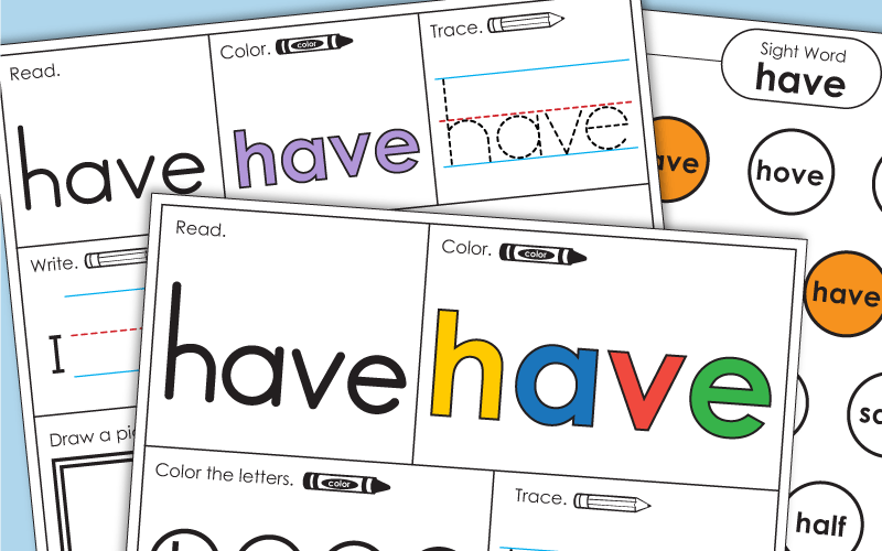 Sight Word Worksheets: Have