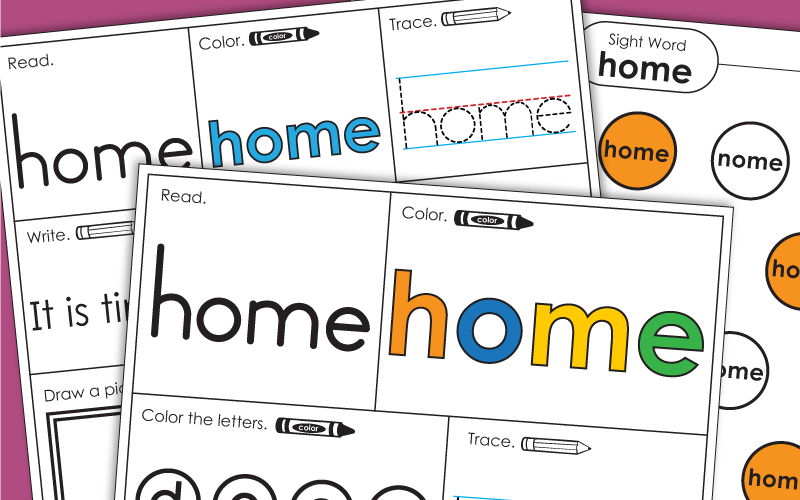 Sight Word Worksheets: Home