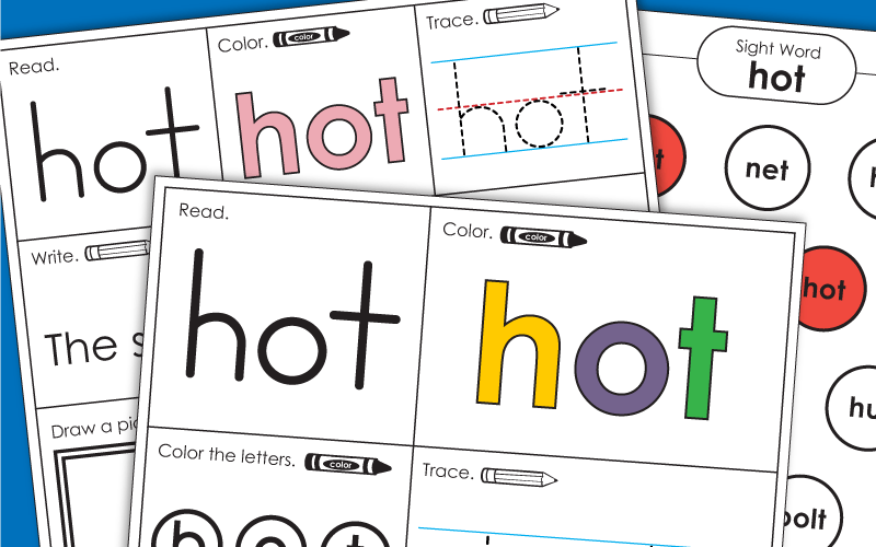 Sight Word Worksheets: Hot