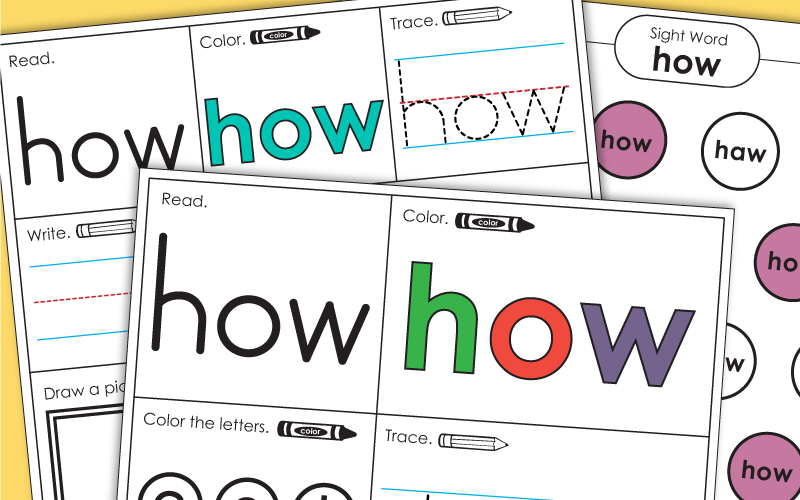 Sight Word Worksheets: How