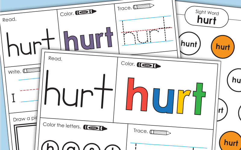 Sight Word Worksheets: Hurt