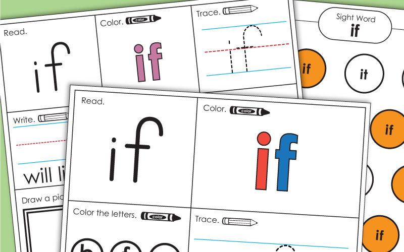 Sight Word Worksheets: If