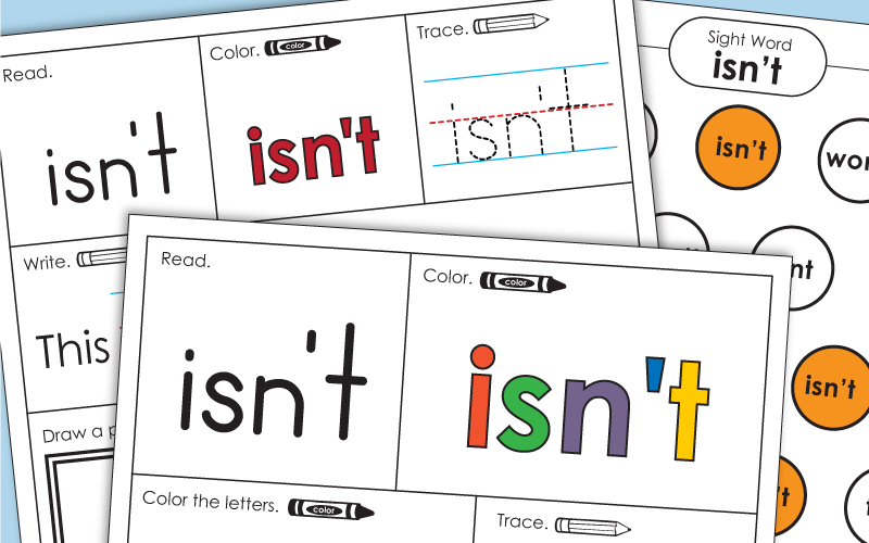 Sight Word Worksheets: Isn't