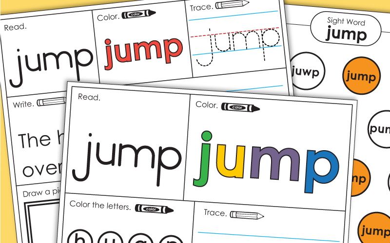 Sight Word Worksheets: Jump