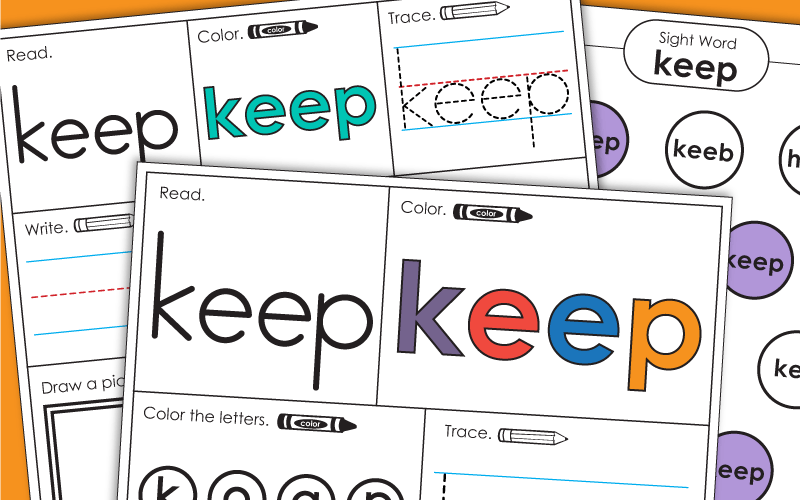 Sight Word Worksheets: Keep