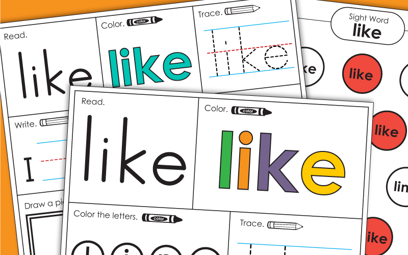 Sight Word Worksheets: Like