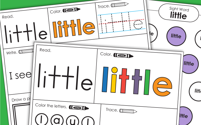 Sight Word Worksheets: Little