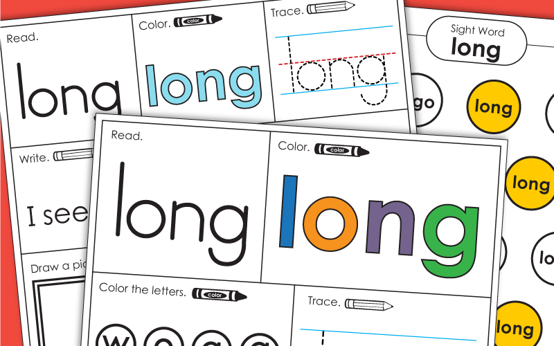 Sight Word Worksheets: Long