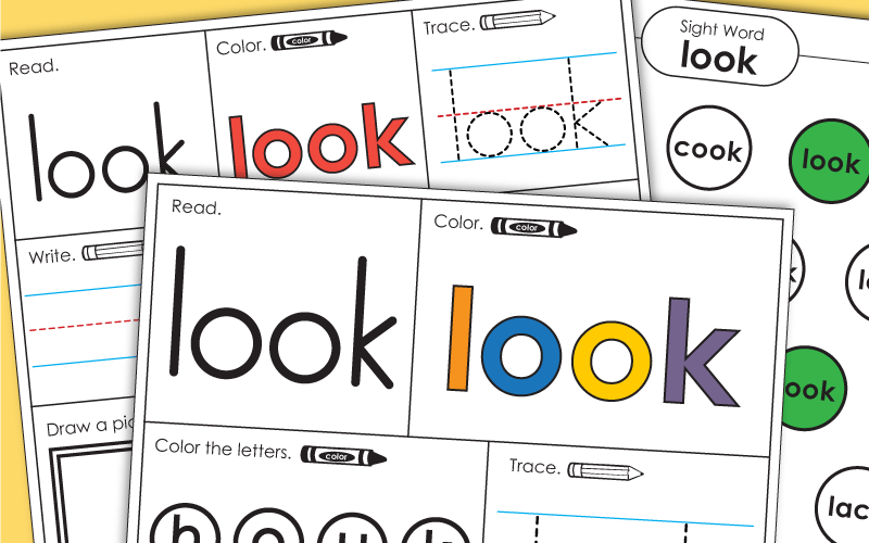 Sight Word Worksheets: Look