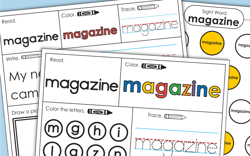 Sight Word Worksheets: Magazine