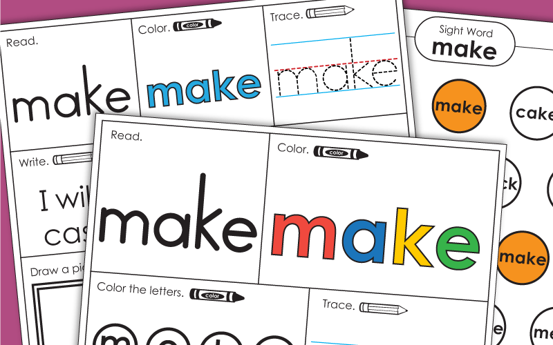 Sight Word Worksheets: Make