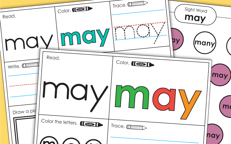 Sight Word Worksheets: May