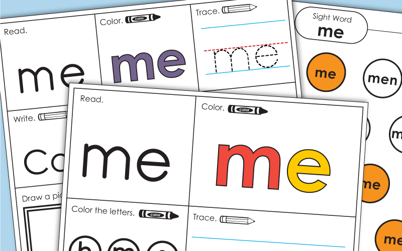 Sight Word Worksheets: Me