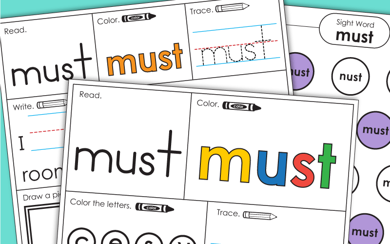 Sight Word Worksheets: Must