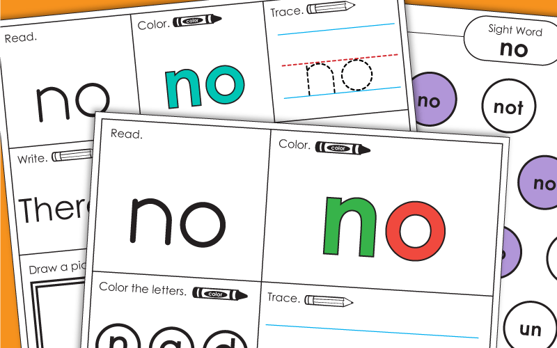 Sight Word Worksheets: No