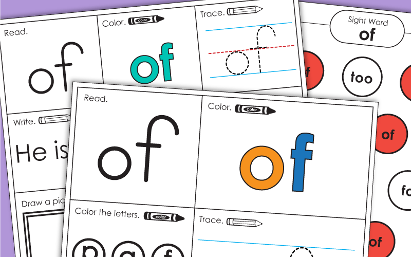 Sight Word Worksheets: Of