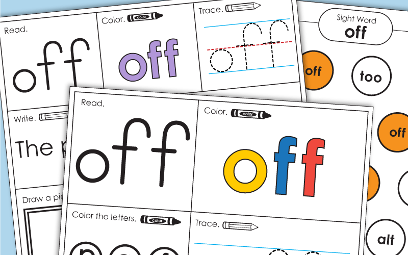 Sight Word Worksheets: Off