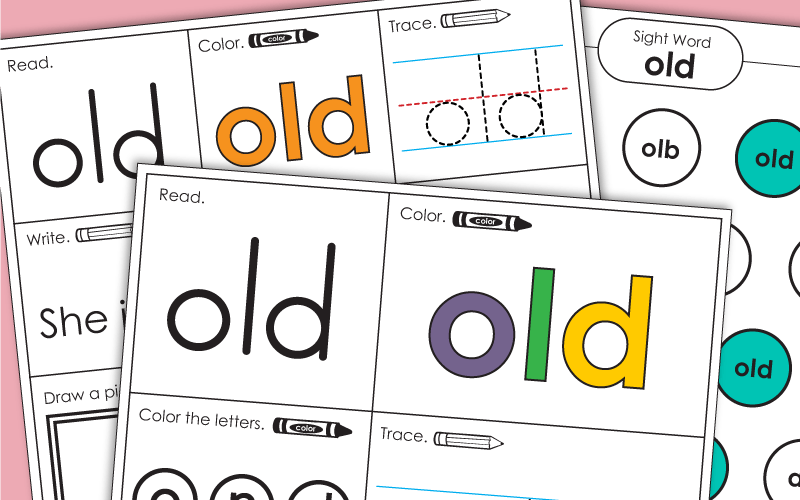 Sight Word Worksheets: Old