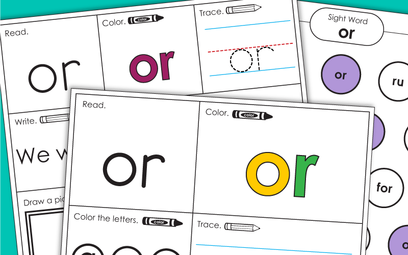 Sight Word Worksheets: Or