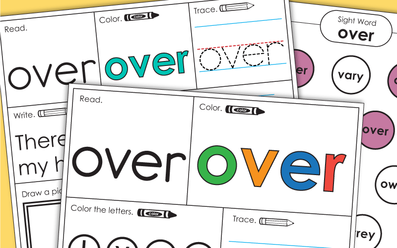 Sight Word Worksheets: Over