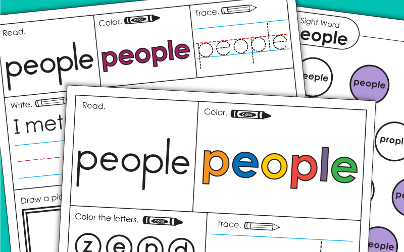 Sight Word Worksheets: People