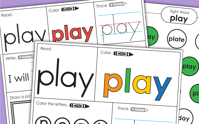 Sight Word Worksheets: Play