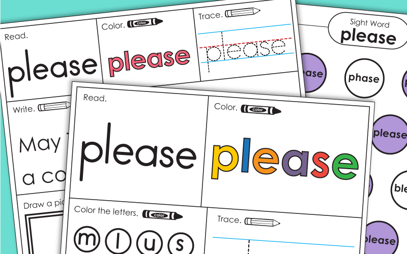 Sight Word Worksheets: Please