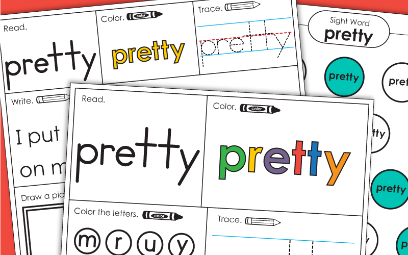 Sight Word Worksheets: Pretty