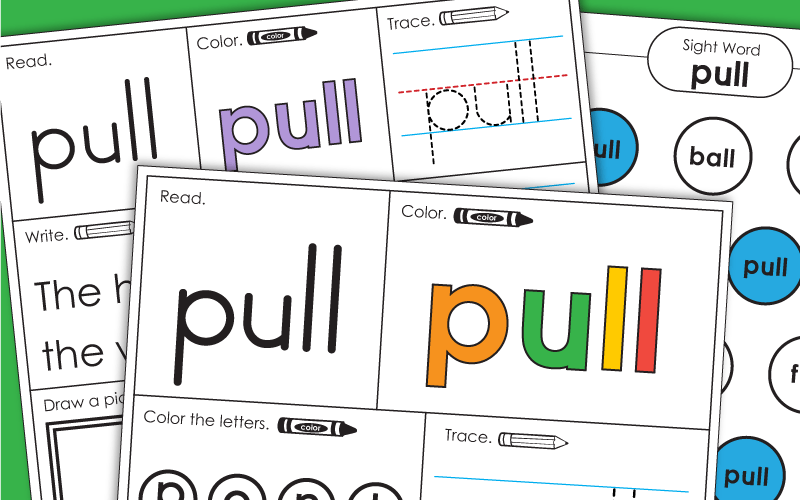 Sight Word Worksheets: Pull 