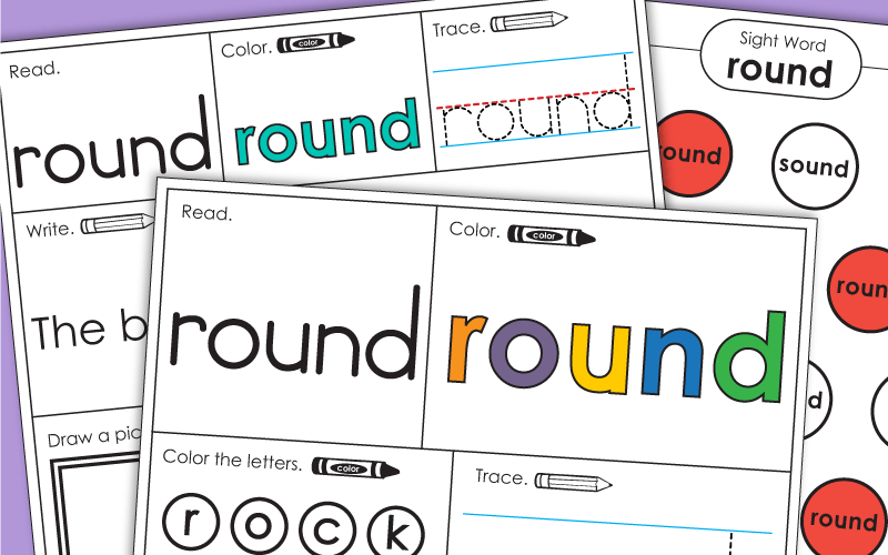 Sight Word Worksheets: Round