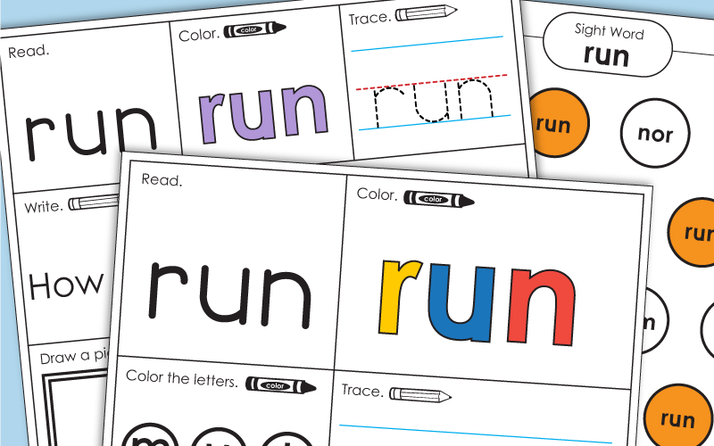 Sight Word Worksheets: Run