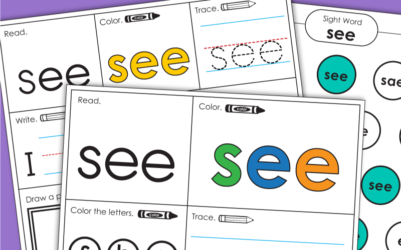 Sight Word Worksheets: See