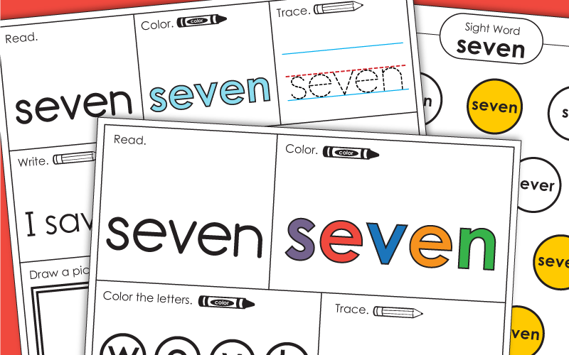 Sight Word Worksheets: Seven