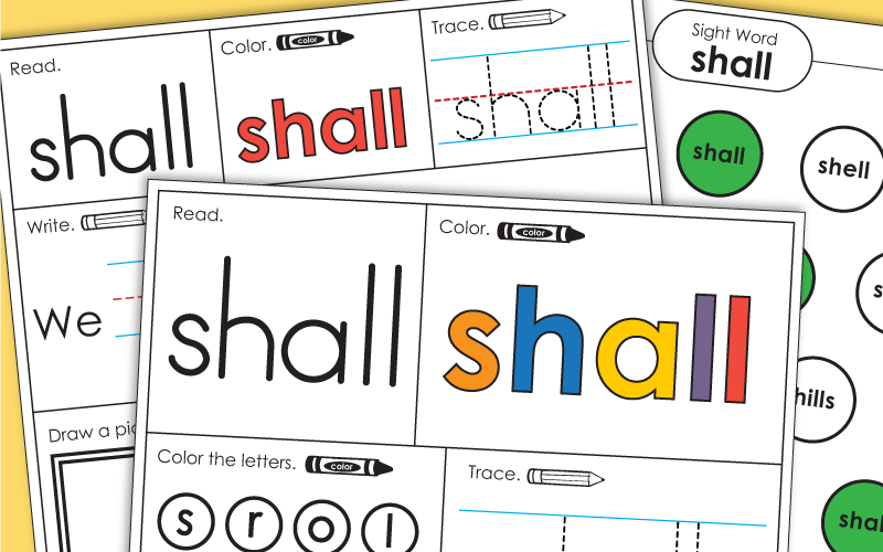 Sight Word Worksheets: Shall