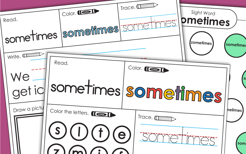 Sight Word: sometimes