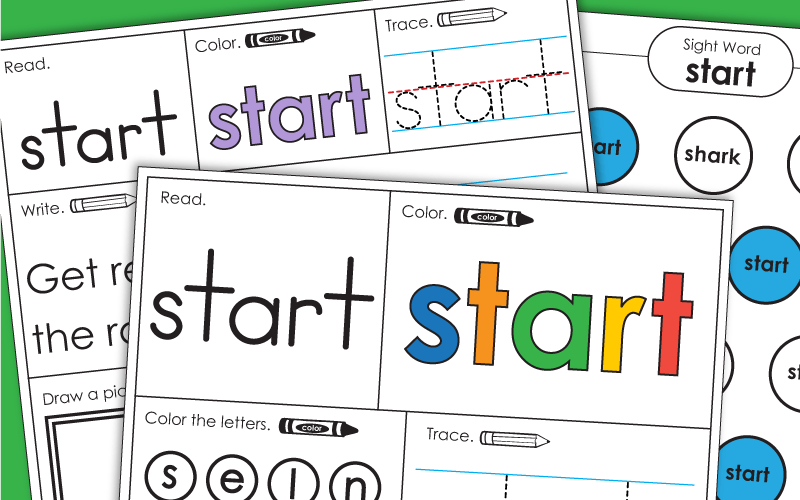 Sight Word Worksheets: Start