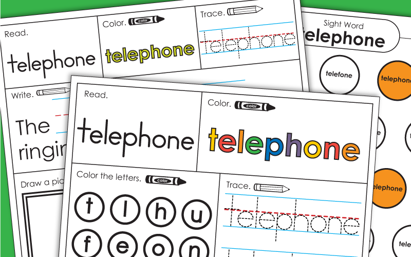 Sight Word Worksheets: Telephone