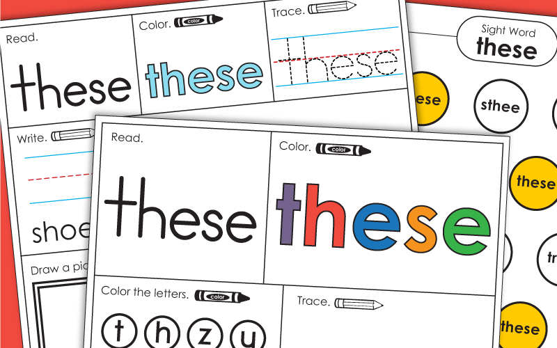 Sight Word Worksheets: These