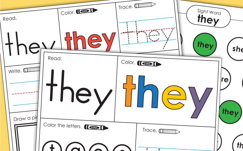 Sight Word Worksheets: They