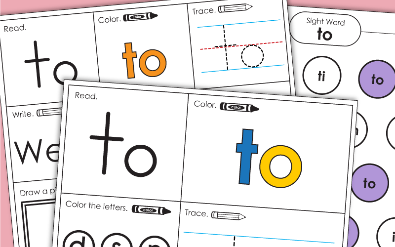 Sight Word Worksheets: To