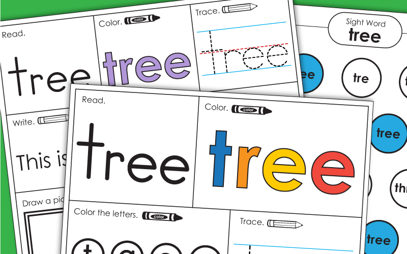 Sight Word Worksheets: Tree