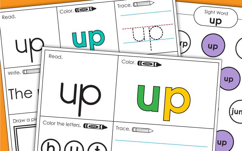 Sight Word Worksheets: Up