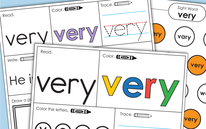 Sight Word Worksheets: Very