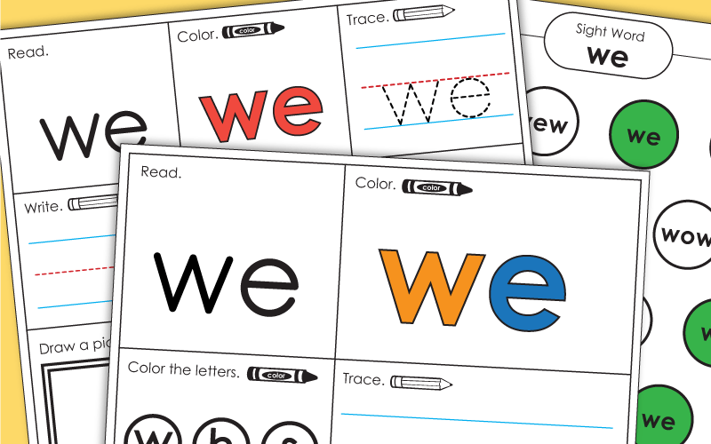 Sight Word Worksheets: We