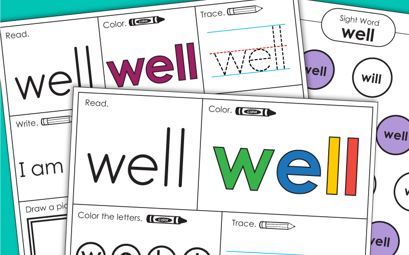 Sight Word Worksheets: Well