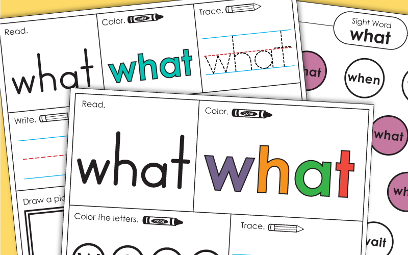 Sight Word Worksheets: What