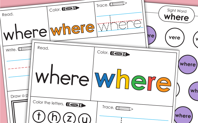 Sight Word Worksheets: Where