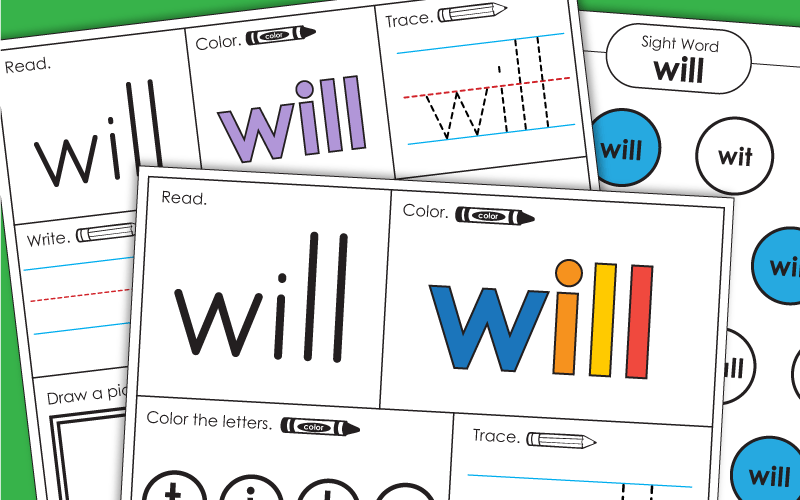 Sight Word Worksheets: Will