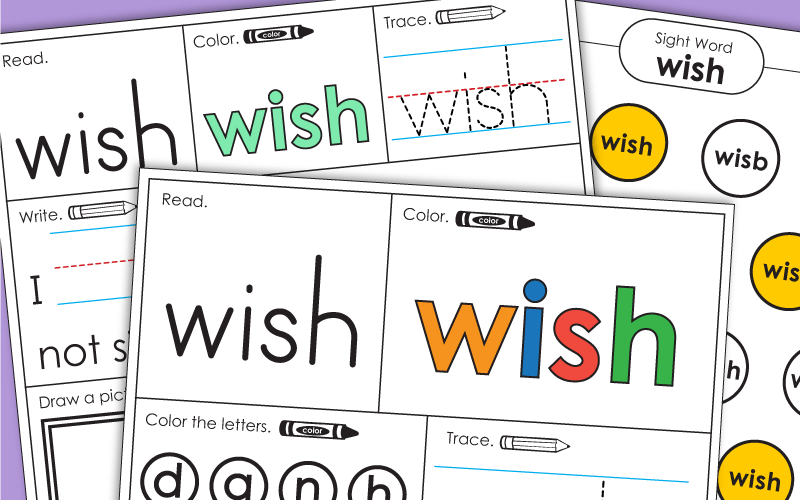 Sight Word Worksheets: Wish