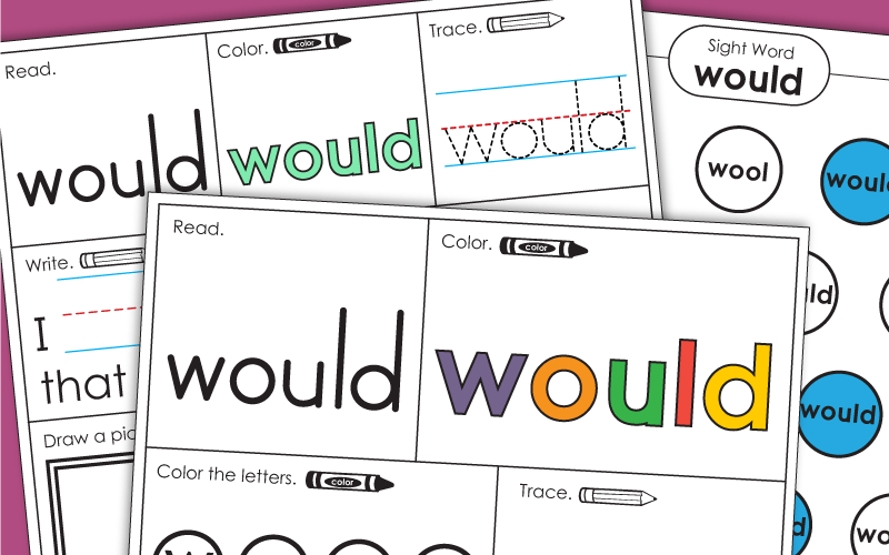 Sight Word Worksheets: Would